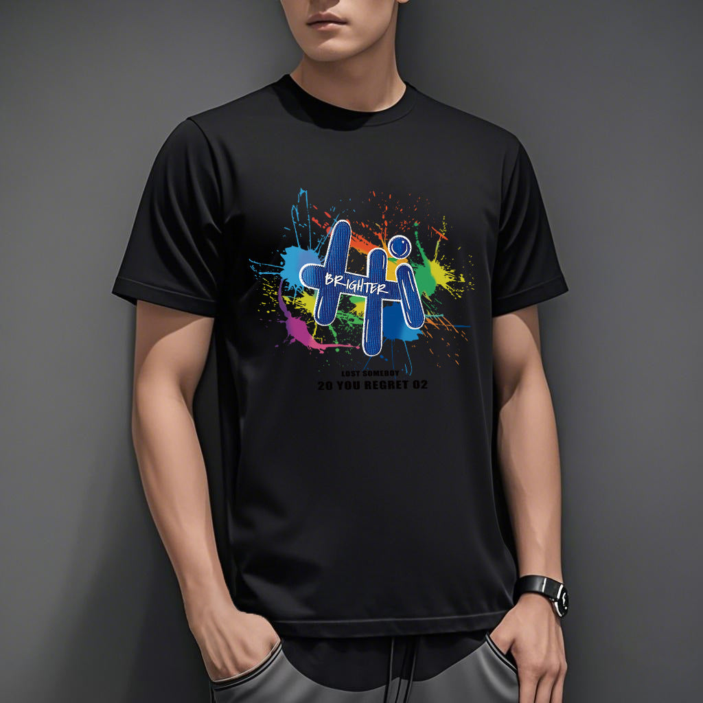 T-Shirt Imprimé Homme Style Coréen - Slim Fit Polyvalent Été 2026