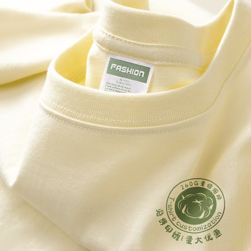 Pure Cotton T-Shirt with Printed Text, Round Neck Advertising Shirt, Class Uniform T-Shirt, DIY Custom Logo, Custom Short-Sleeved T-Shirt