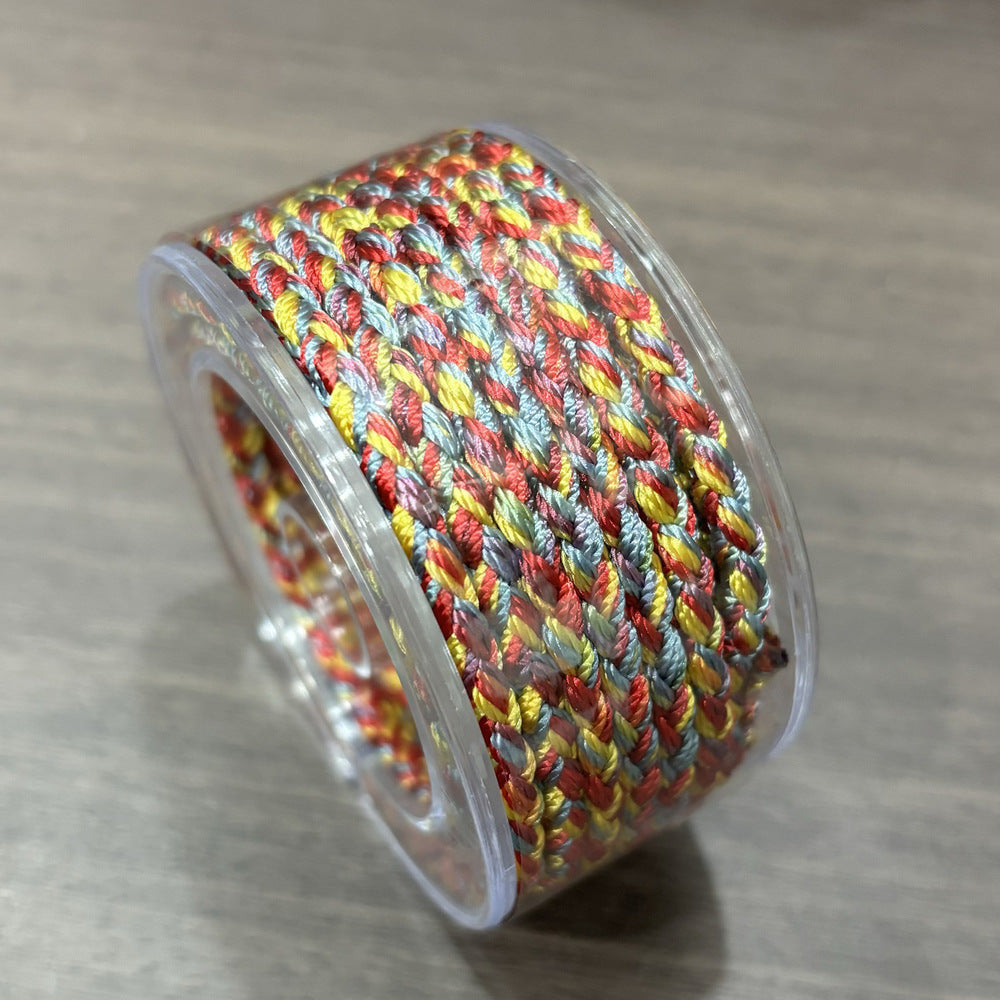Duan Dye Hand Knitted Rope DIY Accessories Rope Jade Jewelry High-end Knitted Rope Semi-finished Dopamine Thangka Rope