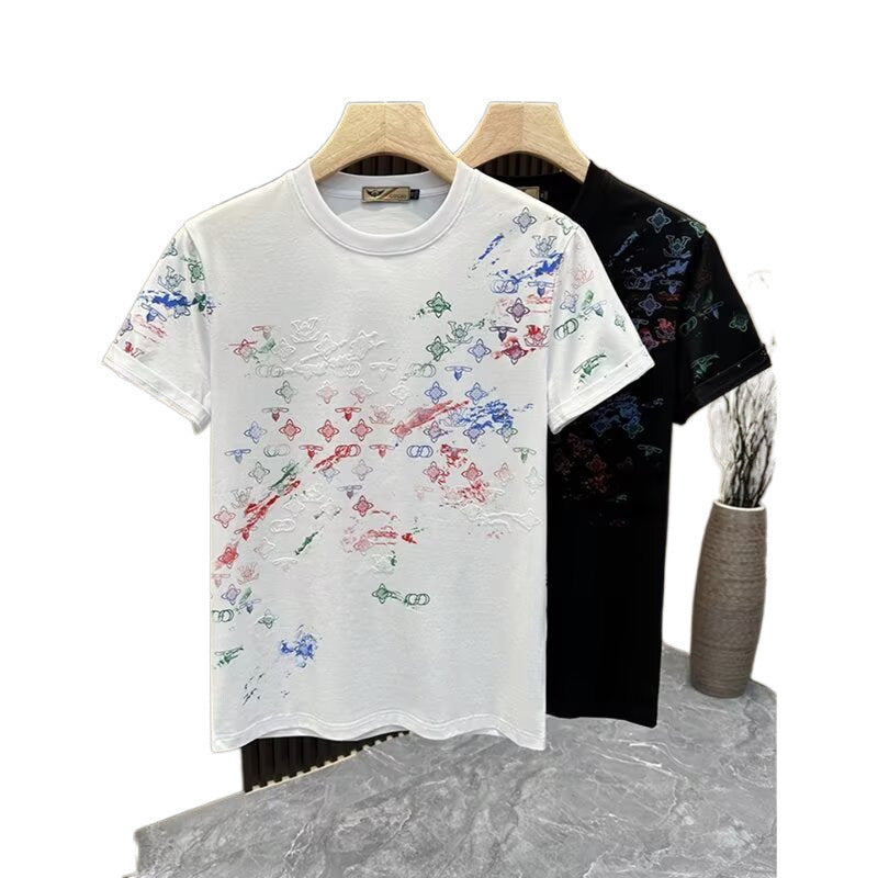 New Short-Sleeved T-Shirt Men's Summer Korean Style Trendyy Simple Half-Sleeved Tops Hong Kong Style Loose Casual Trendyy Brand T-Shirts