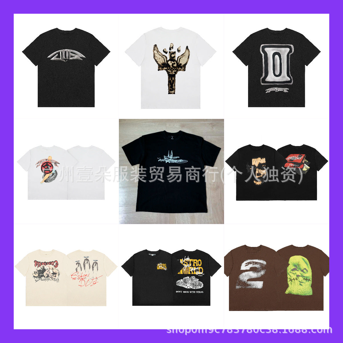 American High Street Abstract Graffiti Cartoon Animation Spoof Printed Short-Sleeved Oversize American Loose Half-Sleeved T-Shirt