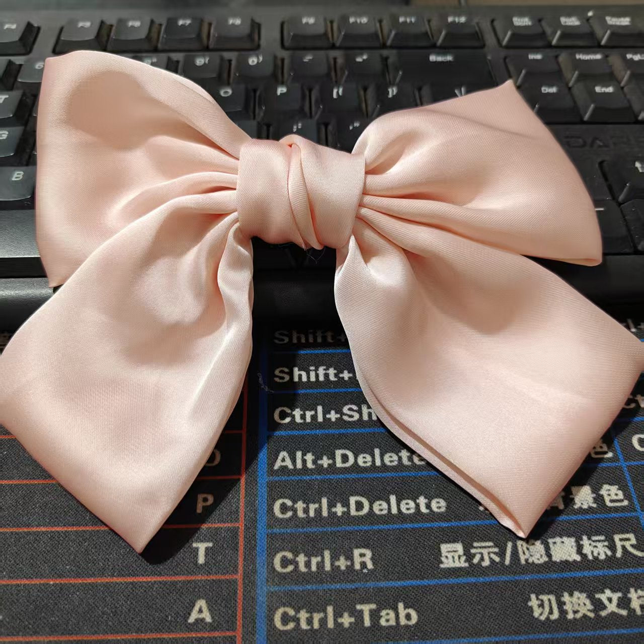 Korean Same Style Red Big Bow Hairpin Female Back Head Top Clip Simple French Retro Popular Kidsren's Hair Accessories
