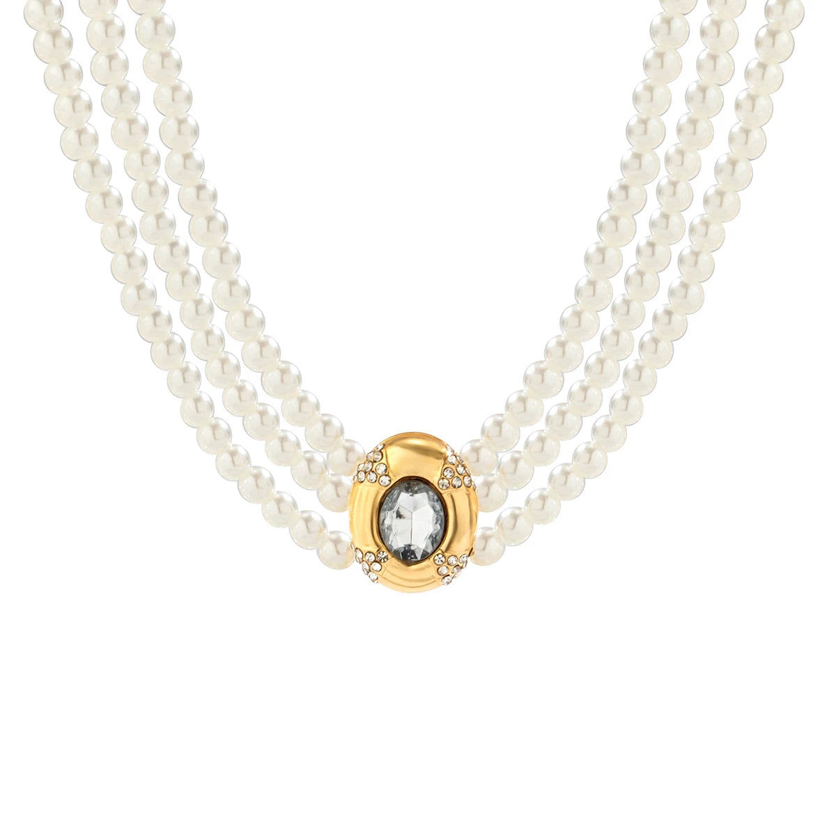 Collier Choker Perles & Strass - Bijou de Mariage
