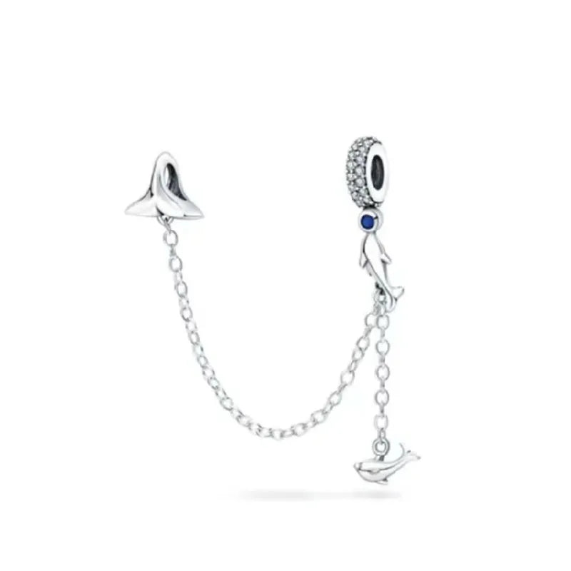 Fashionable 925 Sterling Silver Camera, Honey Pot, Elephant Pendant,Fit European Bracelet DIY Women's Charm Jewelry Safety Chain