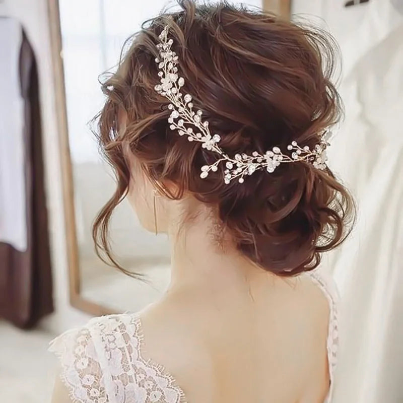 Tiare Mariage Perles & Cristaux - Accessoire Cheveux Nuptial 35cm