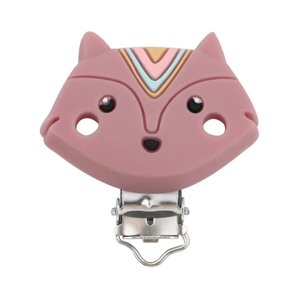 Sunrony 1Pc Animal Cartoon Silicone Pacifier Clip Food Grade DIY Pacifier Chain Accessories For Jewelry Making