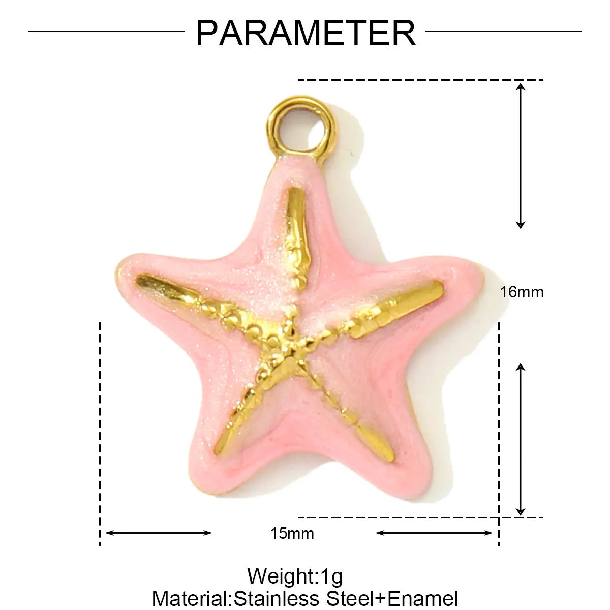 3pcs/Lot Stainless Steel Enamel Starfish Round DIY Charms Palm Tree Fishtail Necklace Pendants Woman Summer Holiday Jewelry