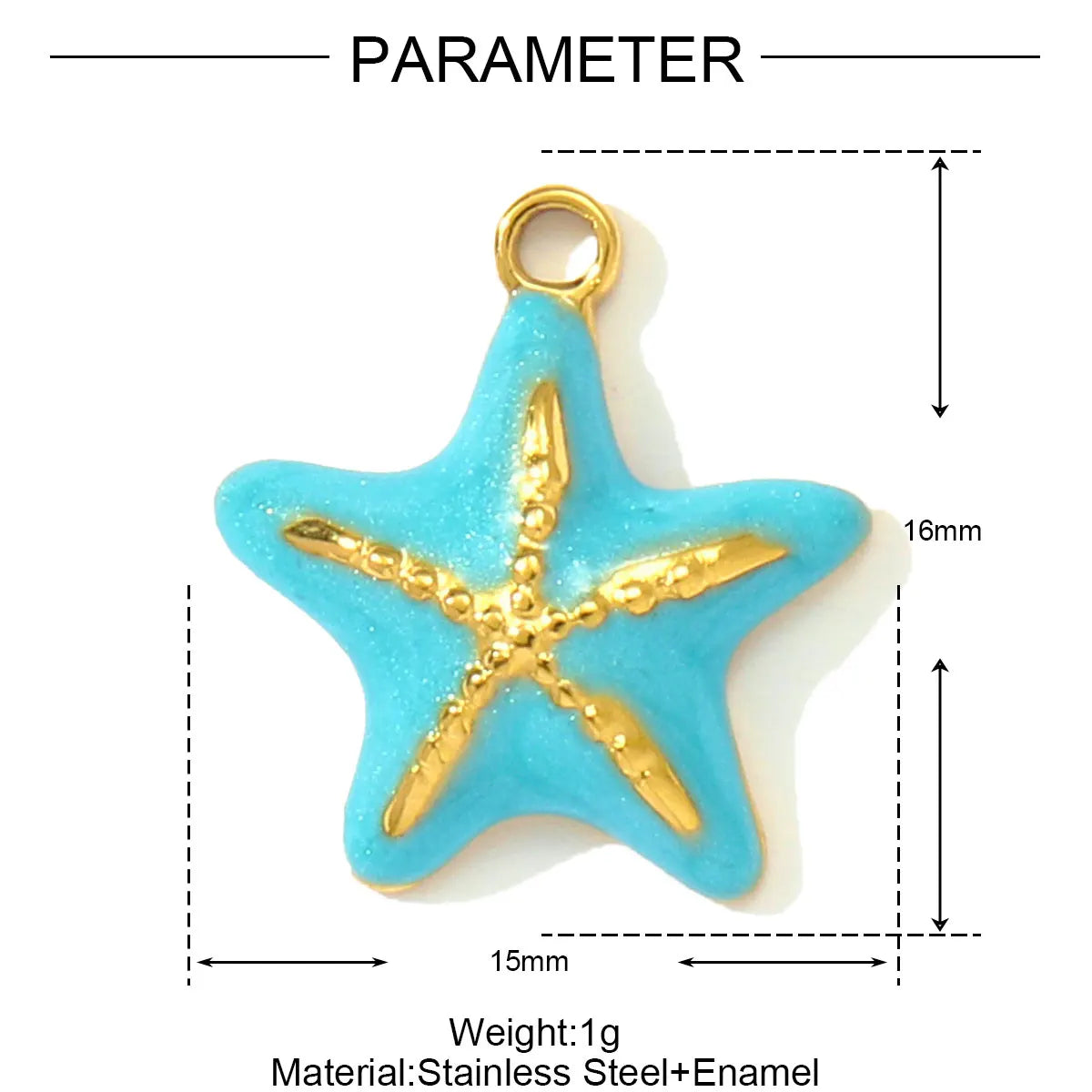 3pcs/Lot Stainless Steel Enamel Starfish Round DIY Charms Palm Tree Fishtail Necklace Pendants Woman Summer Holiday Jewelry