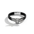 Fashion Eagle Bracelet for Men Black Leather Hand Band with Magnetic Charm Bracelet Clasp Men's Accessories Gifts