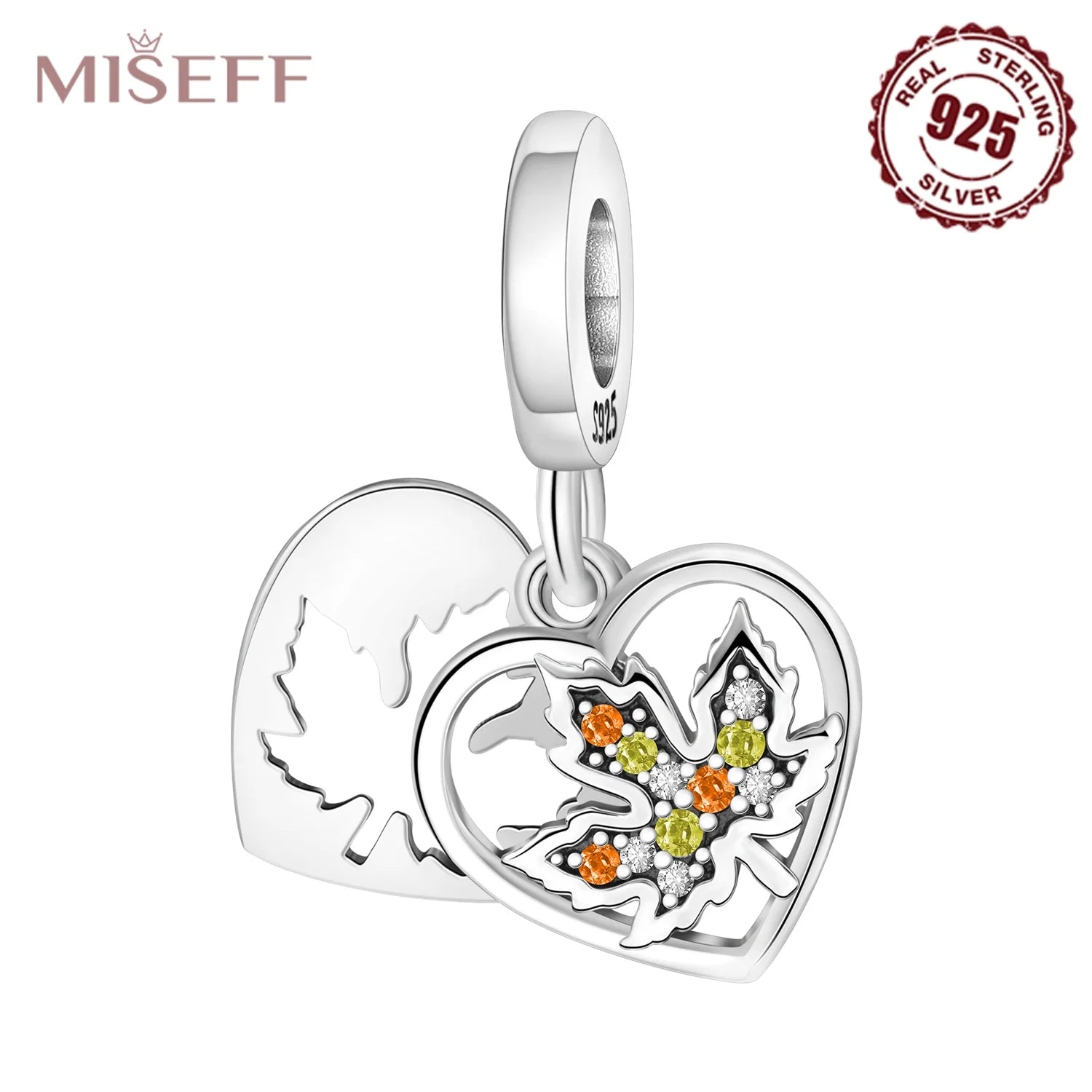 MISEFF S925 Sterling Silver Charm Pink Cherry Blossoms and Lotus Flowers Pendant Original Jewelry Making DIY Mother's Day Gifts