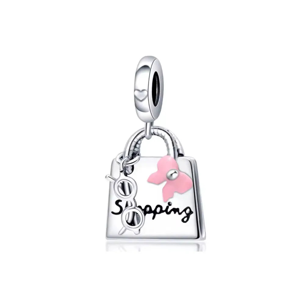 Fashionable 925 Sterling Silver Camera, Honey Pot, Elephant Pendant,Fit European Bracelet DIY Women's Charm Jewelry Safety Chain