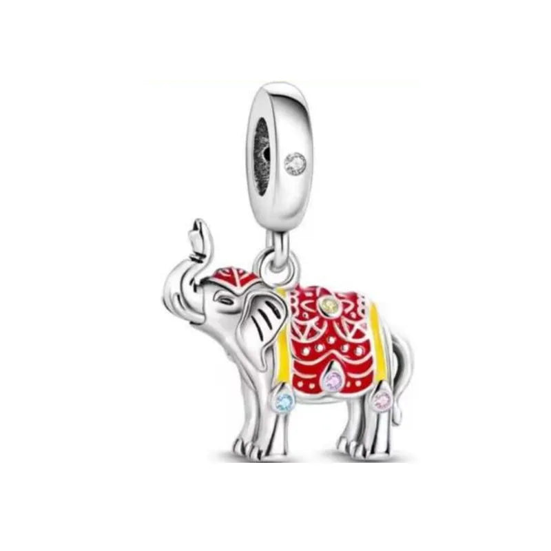 Fashionable 925 Sterling Silver Camera, Honey Pot, Elephant Pendant,Fit European Bracelet DIY Women's Charm Jewelry Safety Chain