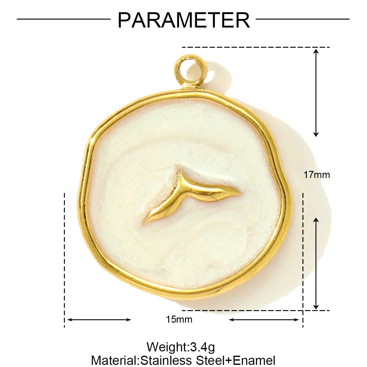 3pcs/Lot Stainless Steel Enamel Starfish Round DIY Charms Palm Tree Fishtail Necklace Pendants Woman Summer Holiday Jewelry
