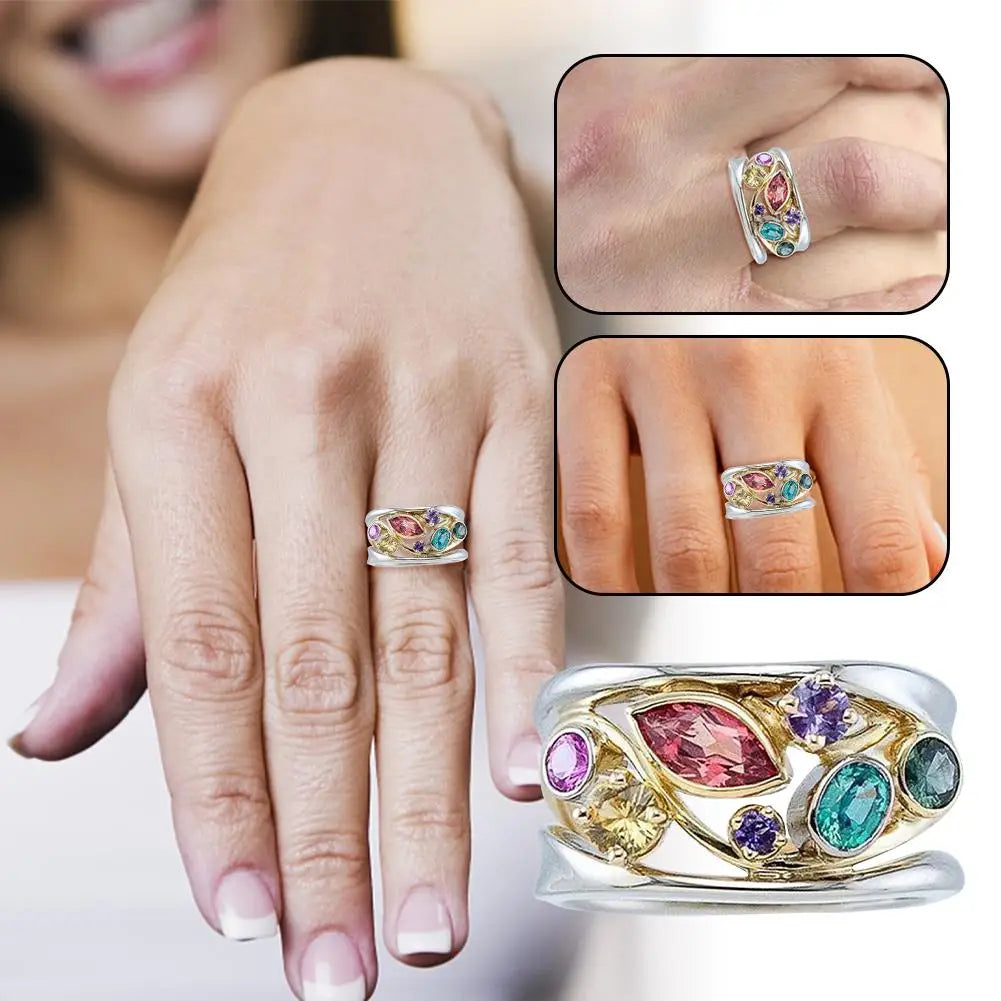 Bague Cristal Quartz & Strass - Bijou Tendance pour Femme