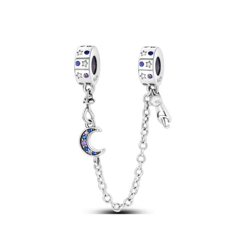 Fashionable 925 Sterling Silver Camera, Honey Pot, Elephant Pendant,Fit European Bracelet DIY Women's Charm Jewelry Safety Chain