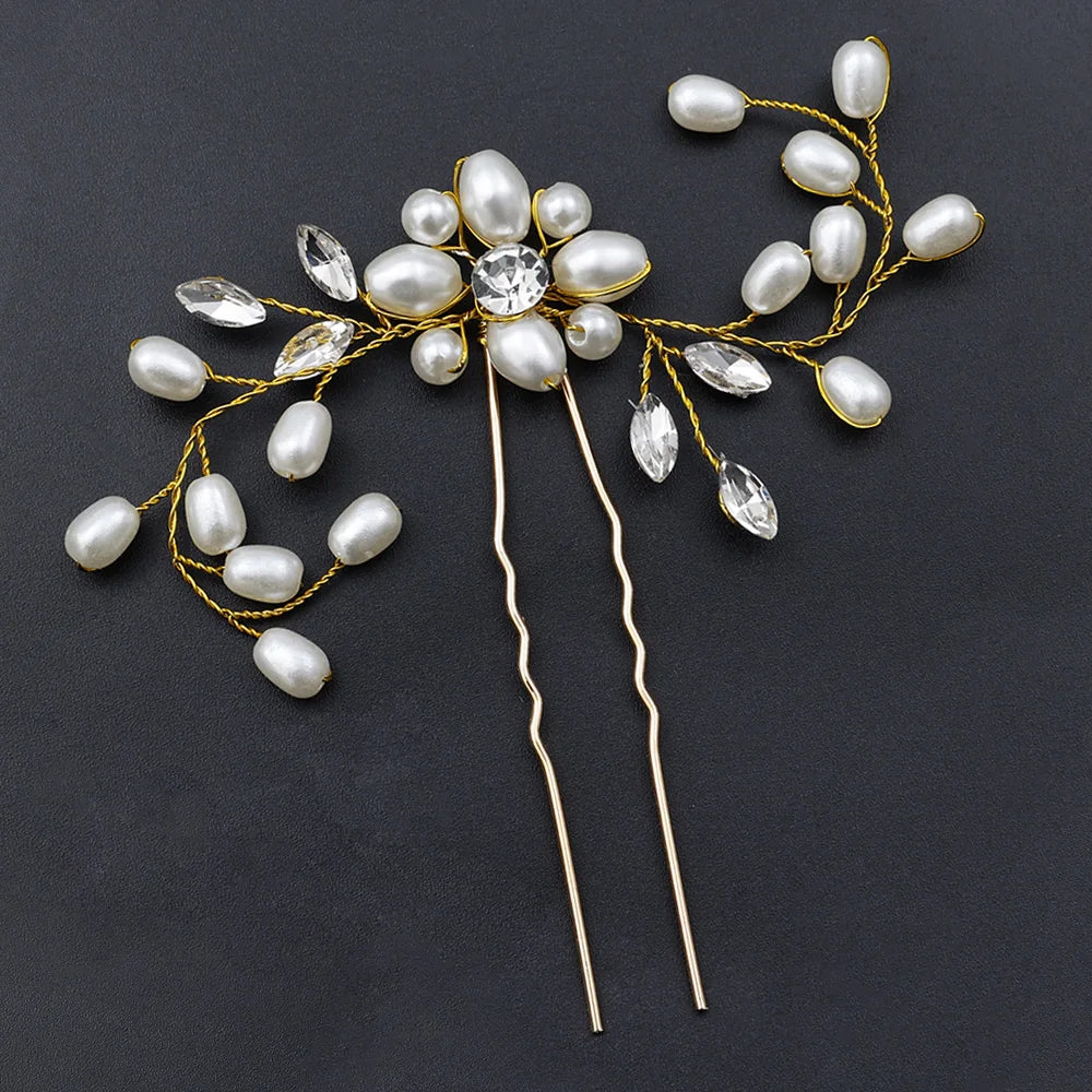 Tiare Mariage Perles & Cristaux - Accessoire Cheveux Nuptial 35cm