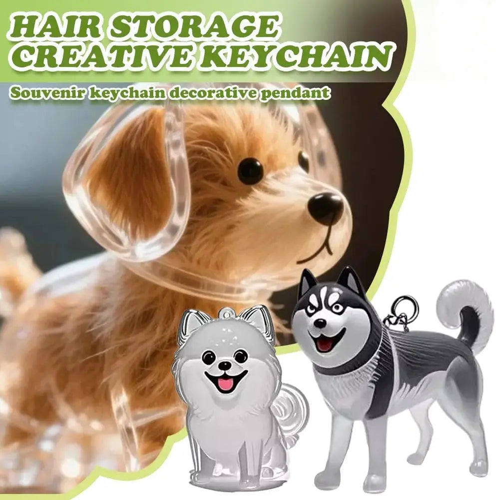Hanging Pet Keychain Pendant Memorial Resin Cat/Dog Hair Storage Capsule Unique Keychain Novel Trendy Souvenir for Pet Lovers