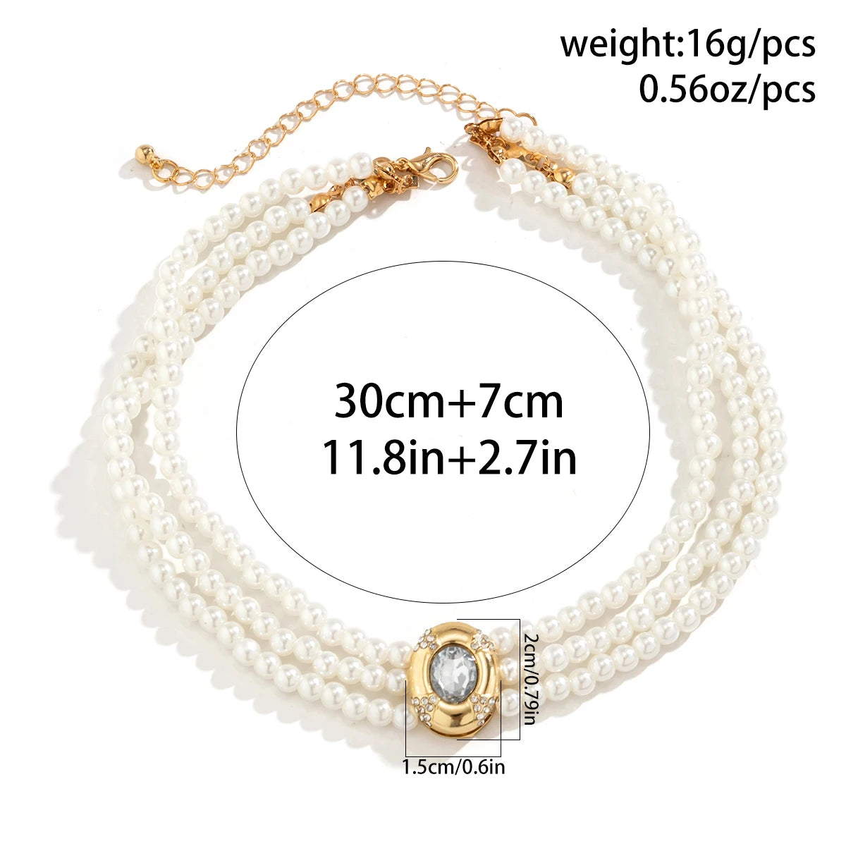 Collier Choker Perles & Strass - Bijou de Mariage