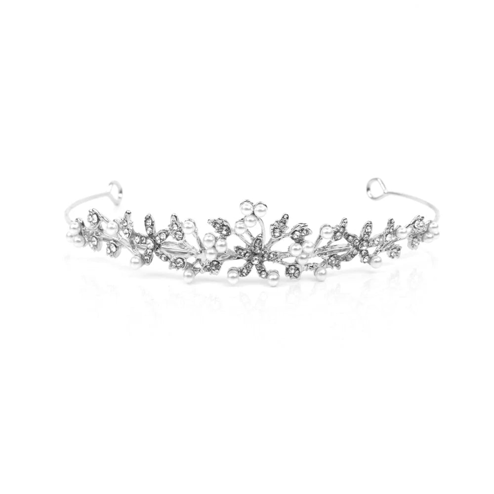 Tiare Mariage Perles & Cristaux - Accessoire Cheveux Nuptial 35cm