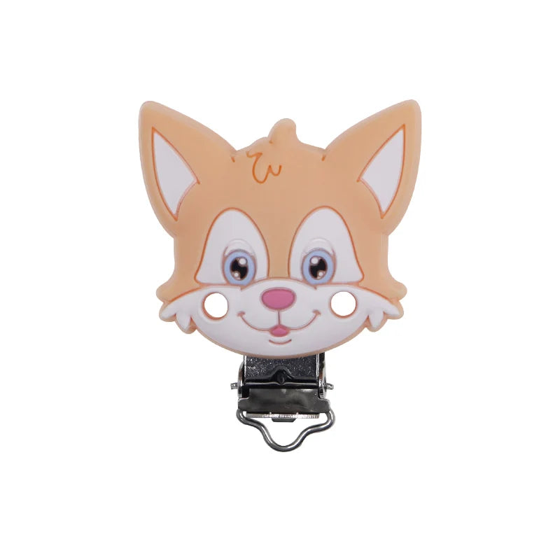 Sunrony 1Pc Animal Cartoon Silicone Pacifier Clip Food Grade DIY Pacifier Chain Accessories For Jewelry Making
