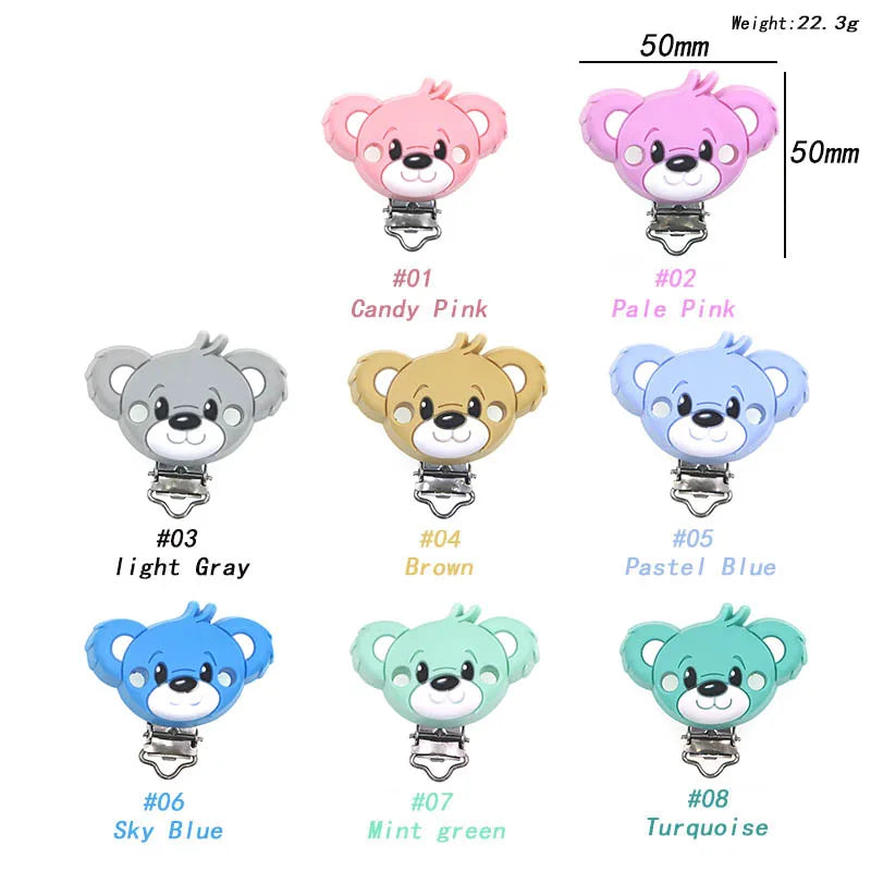 Sunrony 1Pc Animal Cartoon Silicone Pacifier Clip Food Grade DIY Pacifier Chain Accessories For Jewelry Making