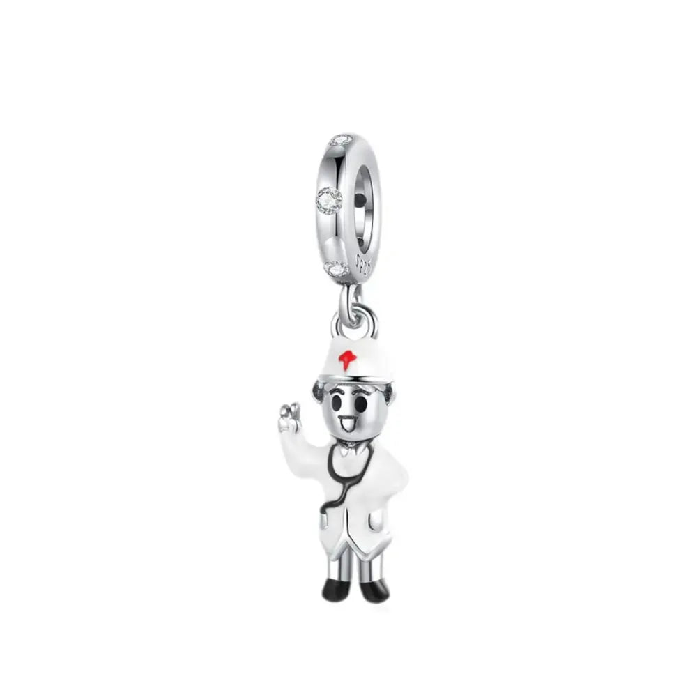 Fashionable 925 Sterling Silver Camera, Honey Pot, Elephant Pendant,Fit European Bracelet DIY Women's Charm Jewelry Safety Chain