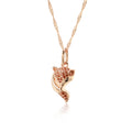 Collier Pendentif Renard Zircon Rouge - Or Rose 585 pour Femme