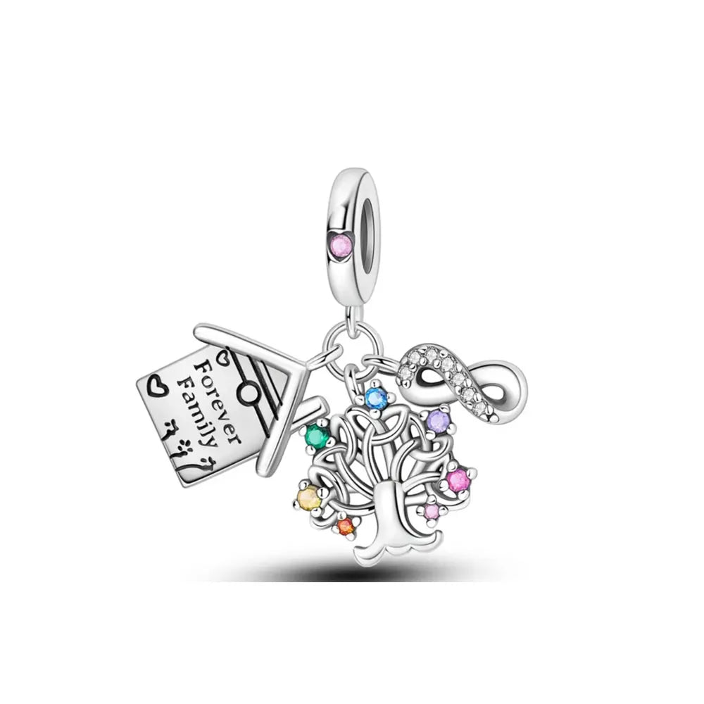 Fashionable 925 Sterling Silver Camera, Honey Pot, Elephant Pendant,Fit European Bracelet DIY Women's Charm Jewelry Safety Chain