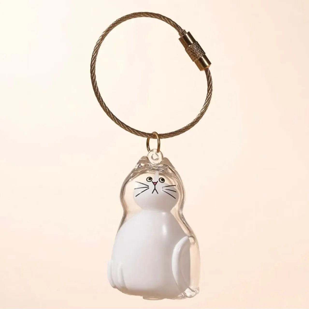 Hanging Pet Keychain Pendant Memorial Resin Cat/Dog Hair Storage Capsule Unique Keychain Novel Trendy Souvenir for Pet Lovers