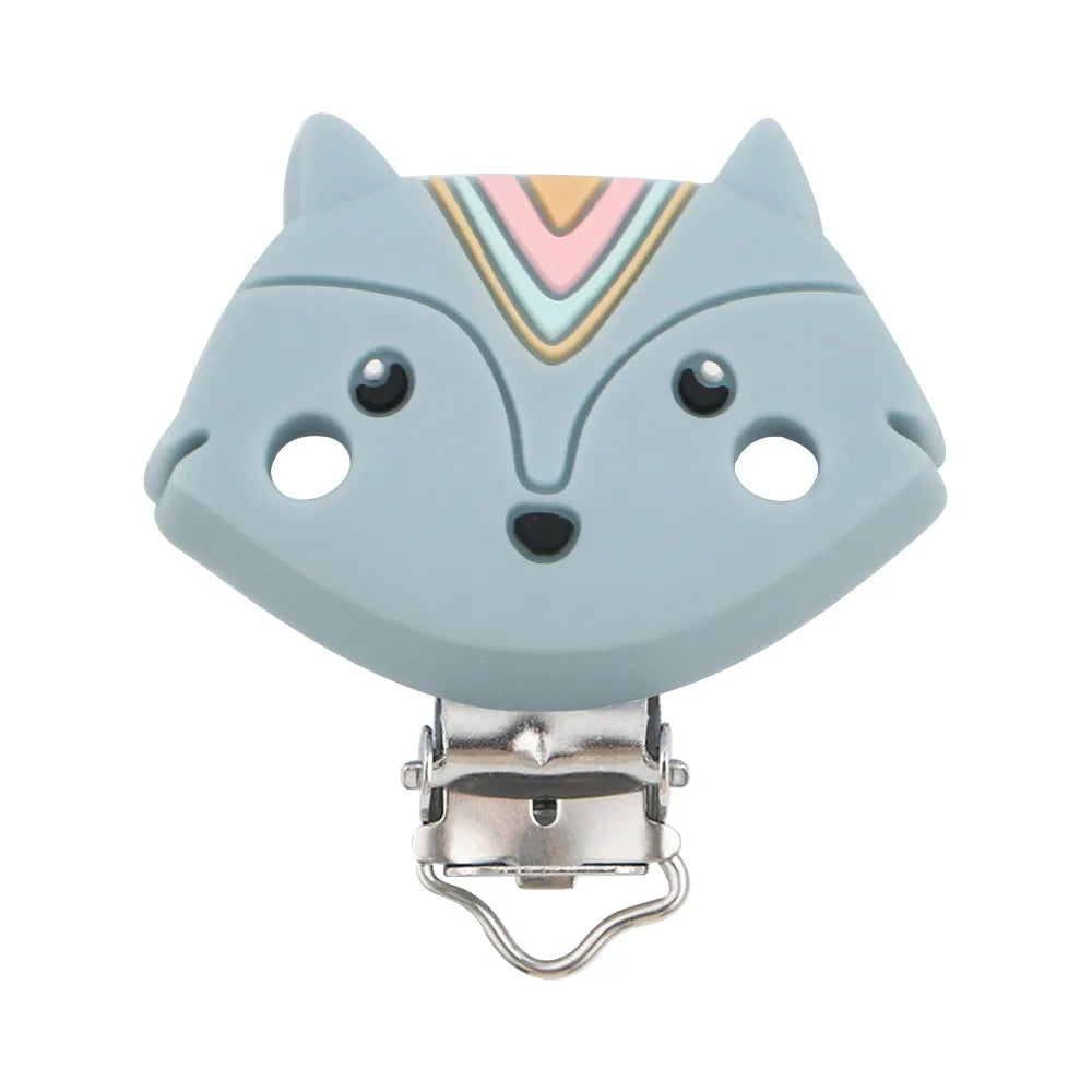 Sunrony 1Pc Animal Cartoon Silicone Pacifier Clip Food Grade DIY Pacifier Chain Accessories For Jewelry Making