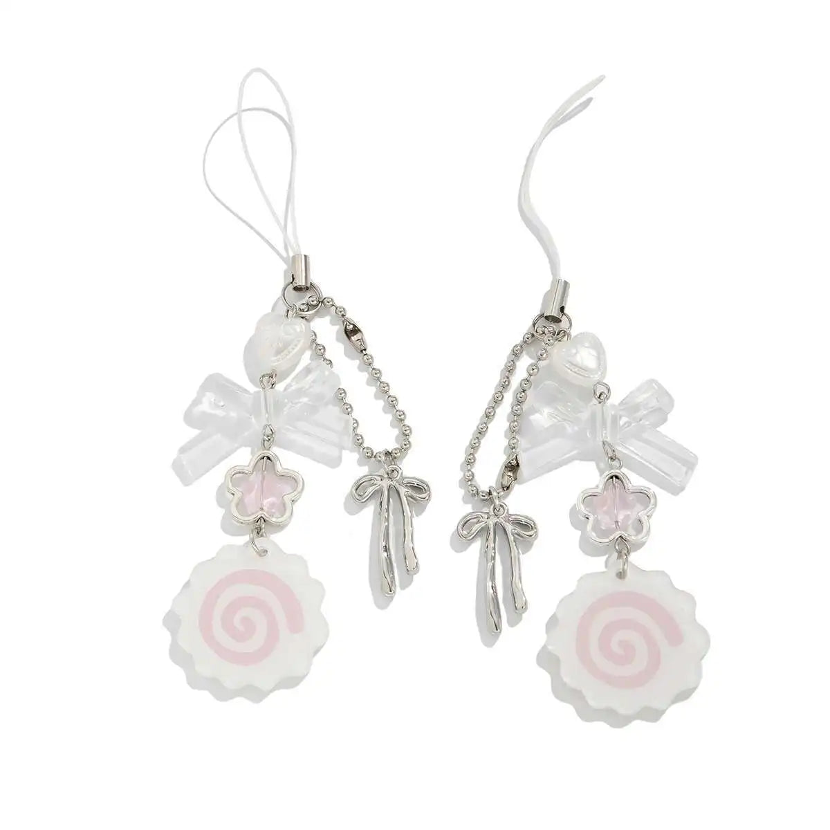 Porte-clés Pendentif Fleur & Nœud Y2K - Accessoire Sac & Téléphone