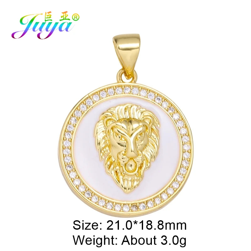 Juya 18K Real Gold Plated Animal Pendants Supplies Handmade Cubic Zirconia Cute Bear Charms For DIY Women Fashion Jewelry Making