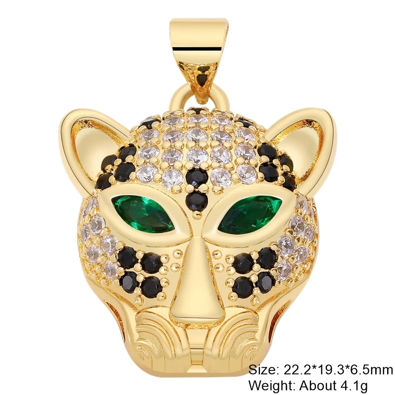 Juya 18K Real Gold Plated Animal Pendants Supplies Handmade Cubic Zirconia Cute Bear Charms For DIY Women Fashion Jewelry Making