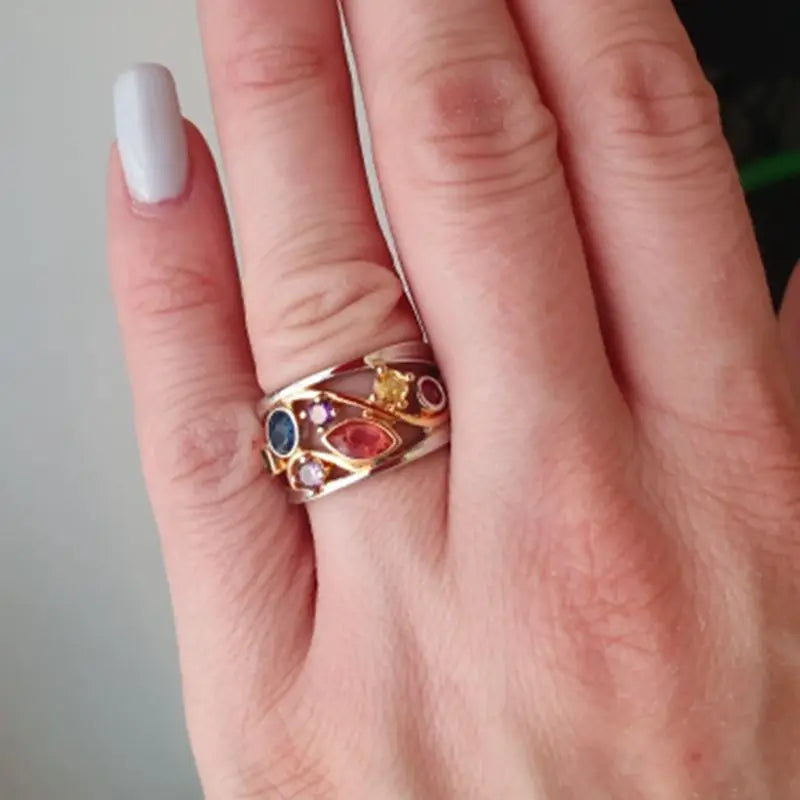 Bague Cristal Quartz & Strass - Bijou Tendance pour Femme