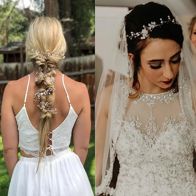 Tiare Mariage Perles & Cristaux - Accessoire Cheveux Nuptial 35cm