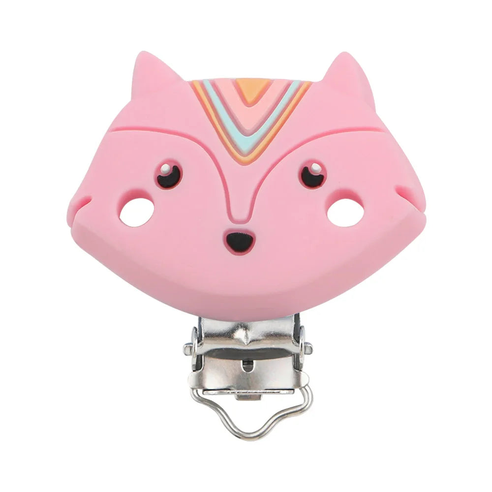 Sunrony 1Pc Animal Cartoon Silicone Pacifier Clip Food Grade DIY Pacifier Chain Accessories For Jewelry Making