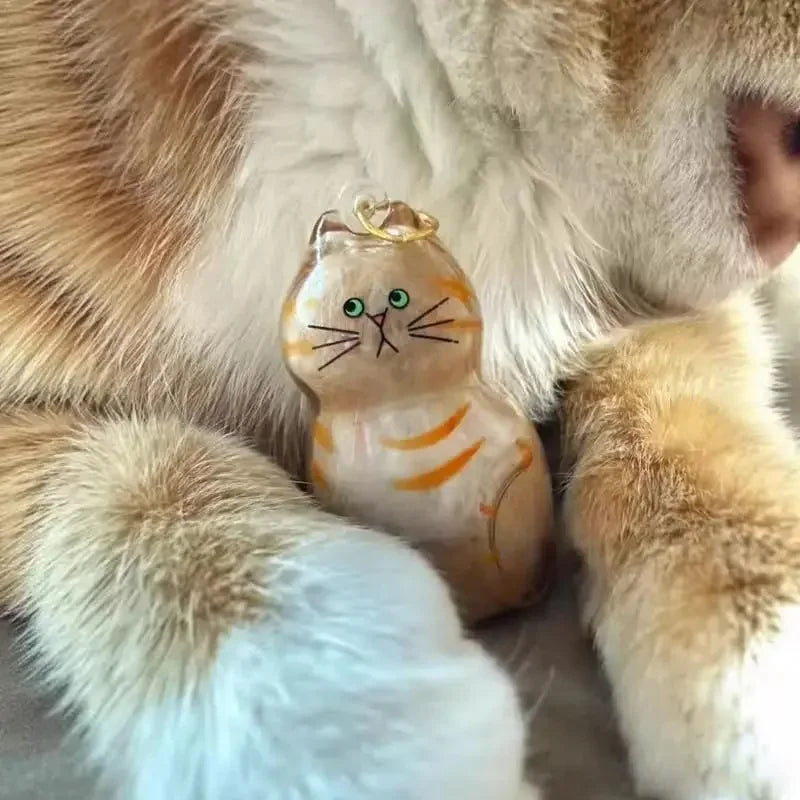 Hanging Pet Keychain Pendant Memorial Resin Cat/Dog Hair Storage Capsule Unique Keychain Novel Trendy Souvenir for Pet Lovers