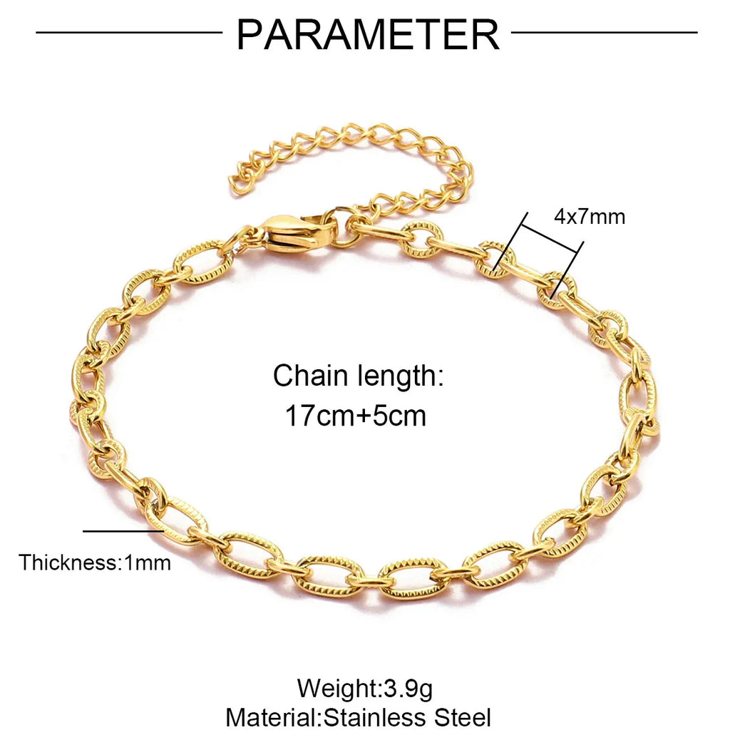 Lot de 5 Bracelets Chaîne Paperclip Acier Inoxydable - DIY & Artisanat
