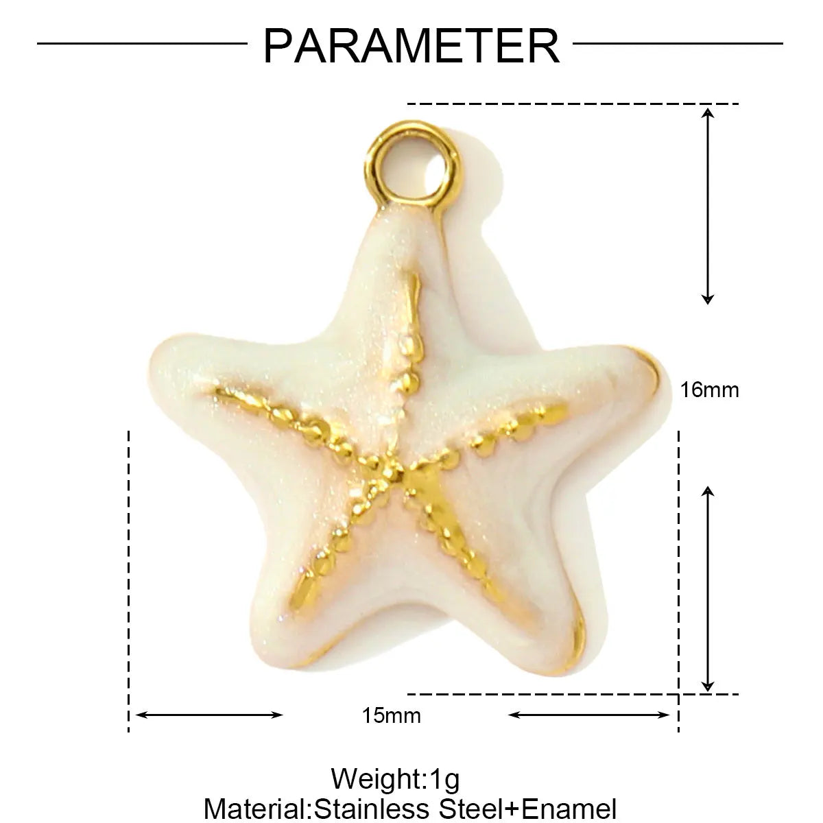 3pcs/Lot Stainless Steel Enamel Starfish Round DIY Charms Palm Tree Fishtail Necklace Pendants Woman Summer Holiday Jewelry