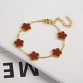 Silver/Gold Plated New Stainless Steel Jewelry Set Plum Blossom Five Leaf Flower Women's High Quality Accessories Clover