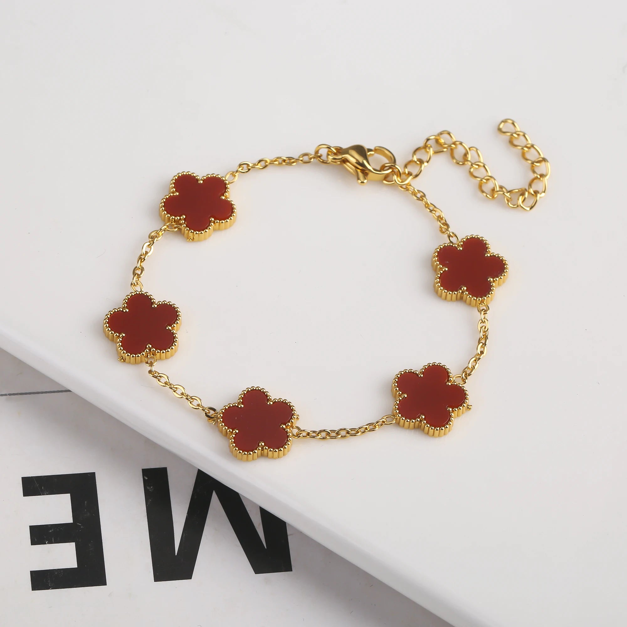 Silver/Gold Plated New Stainless Steel Jewelry Set Plum Blossom Five Leaf Flower Women's High Quality Accessories Clover