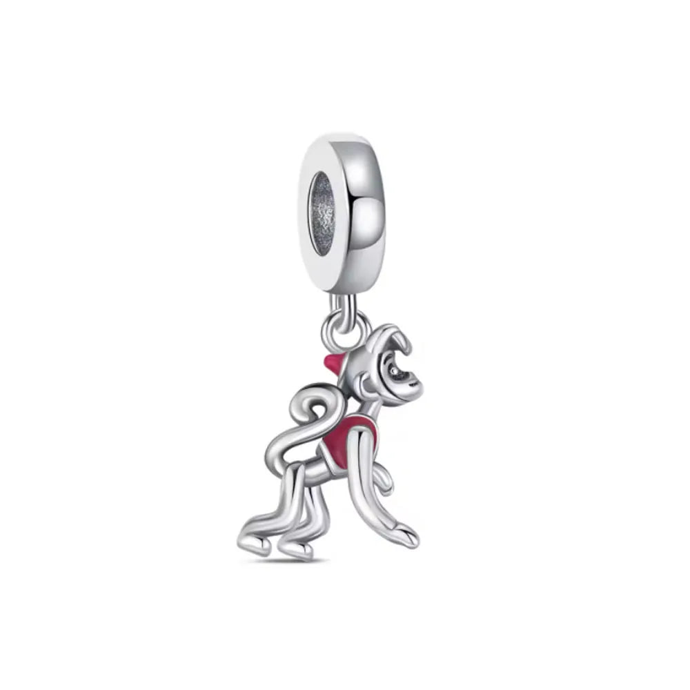 Fashionable 925 Sterling Silver Camera, Honey Pot, Elephant Pendant,Fit European Bracelet DIY Women's Charm Jewelry Safety Chain