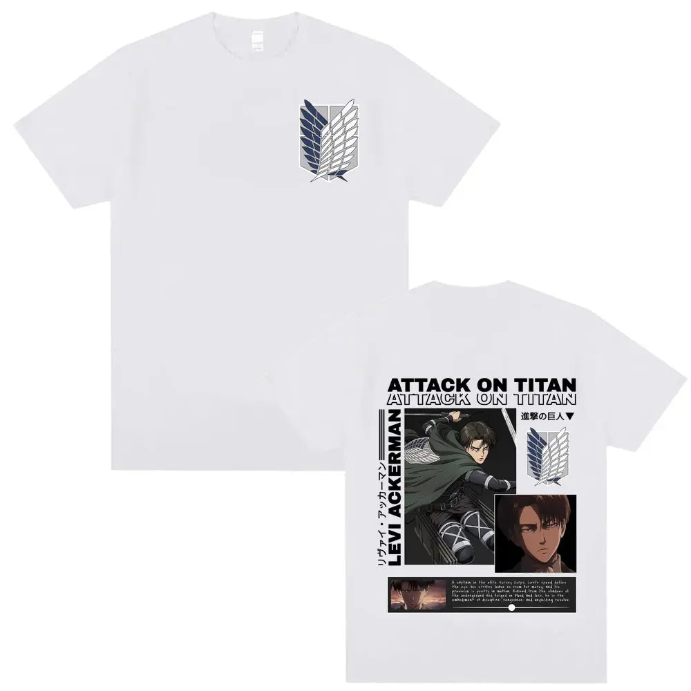T-Shirt Graphique Anime Attack on Titan - Levi Ackerman Vintage