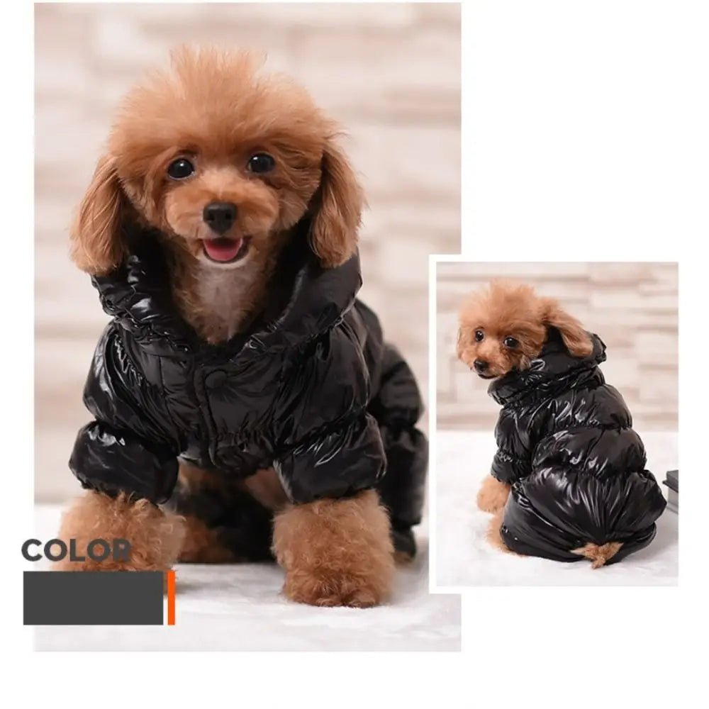 Dog Cat Pet Clothing Waterproof Clothes Faux Leather Down Jacket for Small Medium Dogs Pet Supplies Puppy Coat