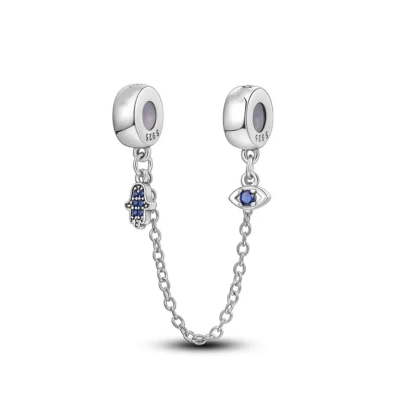 Fashionable 925 Sterling Silver Camera, Honey Pot, Elephant Pendant,Fit European Bracelet DIY Women's Charm Jewelry Safety Chain