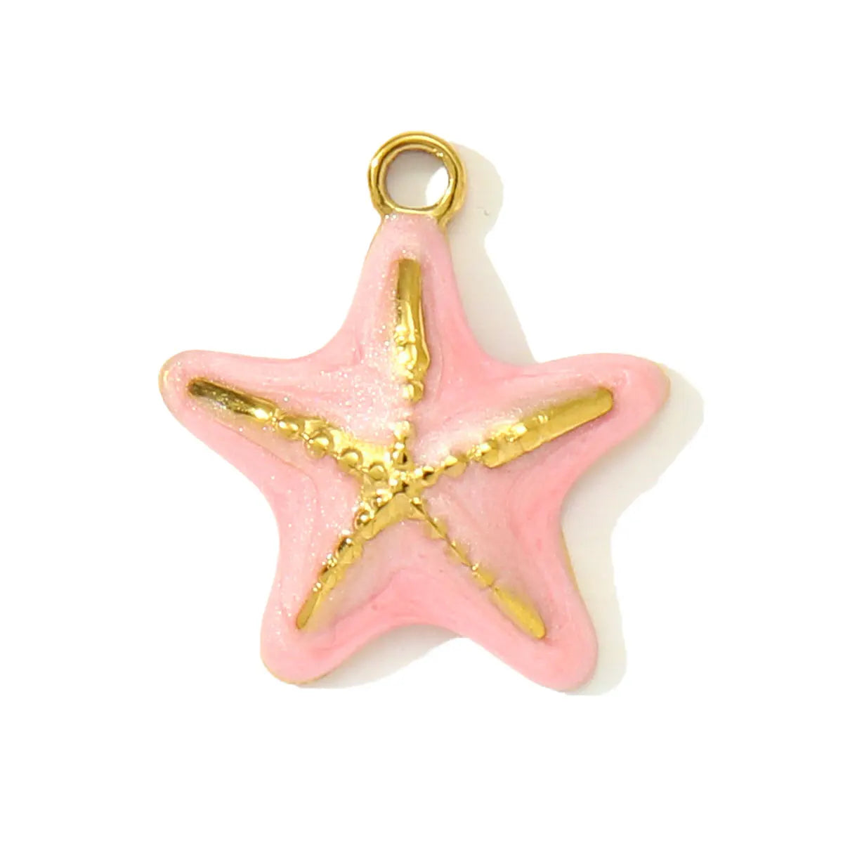 3pcs/Lot Stainless Steel Enamel Starfish Round DIY Charms Palm Tree Fishtail Necklace Pendants Woman Summer Holiday Jewelry