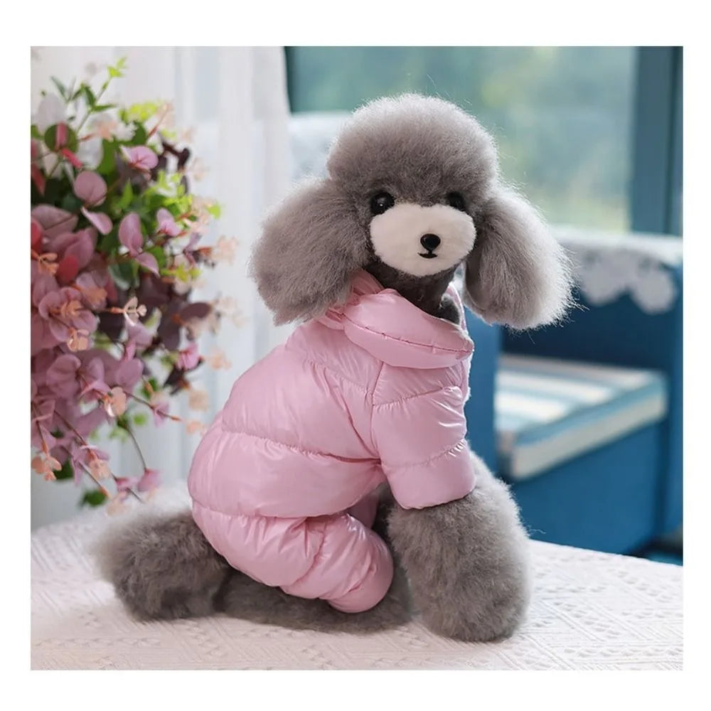 Dog Cat Pet Clothing Waterproof Clothes Faux Leather Down Jacket for Small Medium Dogs Pet Supplies Puppy Coat