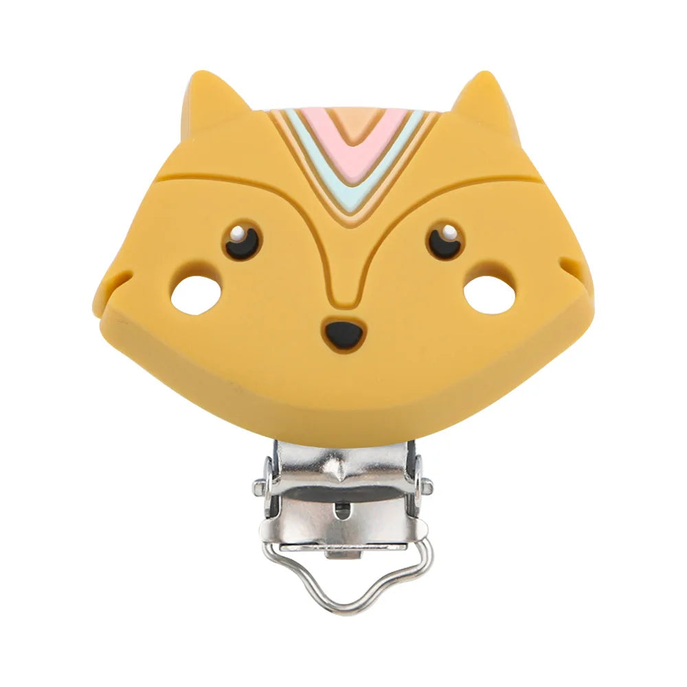 Sunrony 1Pc Animal Cartoon Silicone Pacifier Clip Food Grade DIY Pacifier Chain Accessories For Jewelry Making
