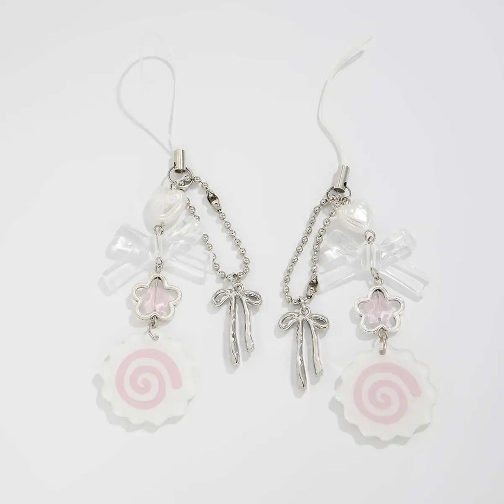 Porte-clés Pendentif Fleur & Nœud Y2K - Accessoire Sac & Téléphone